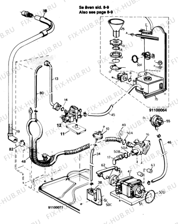 Взрыв-схема посудомоечной машины Electrolux ESF222-1 - Схема узла W20 Pump, Water softener